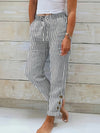 ISLA - CASUAL STRIPED CROPPED PANTS