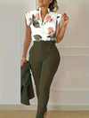 FLORABEL - CHIC RUFFLE-SLEEVE ENSEMBLE