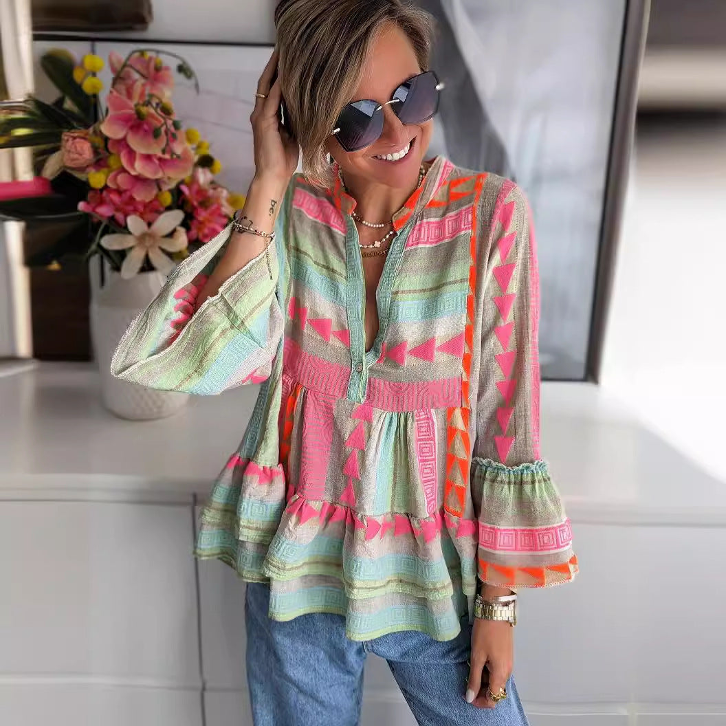 Tess – wild bloom print top