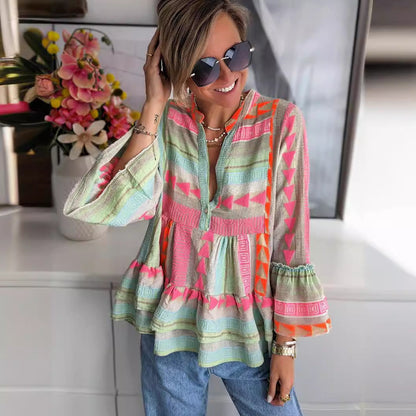 Tess – wild bloom print top