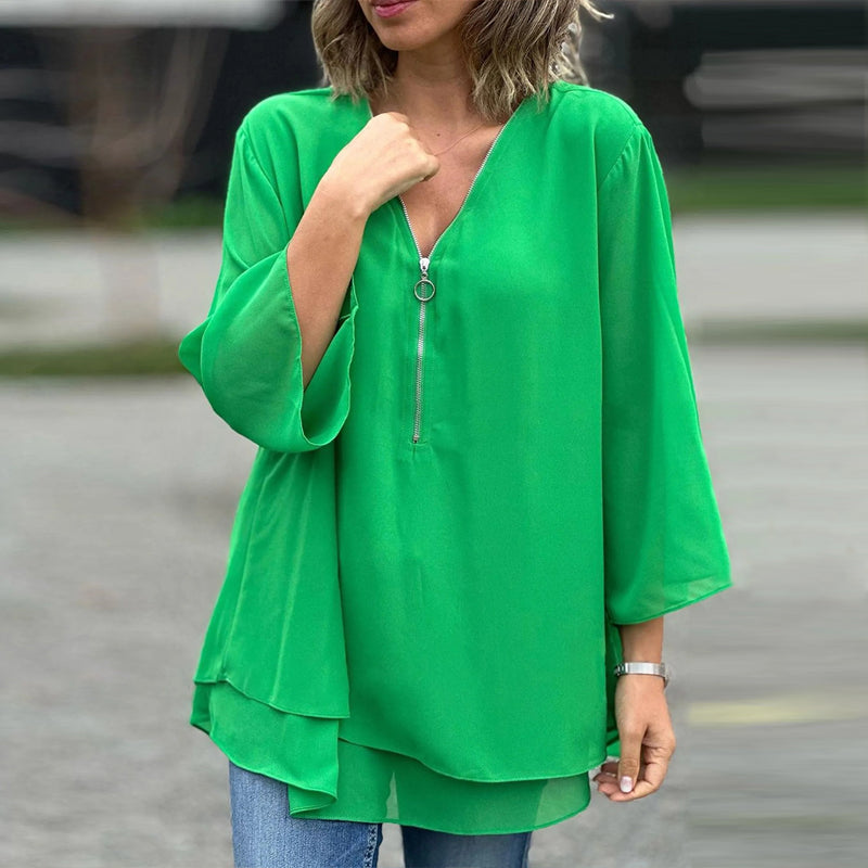 Heidi – twilight drape zipped top