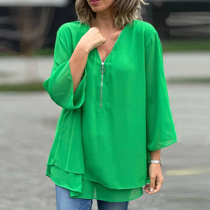 Heidi – twilight drape zipped top