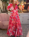 Catrisa – blooming charm v-neck dress with pockets