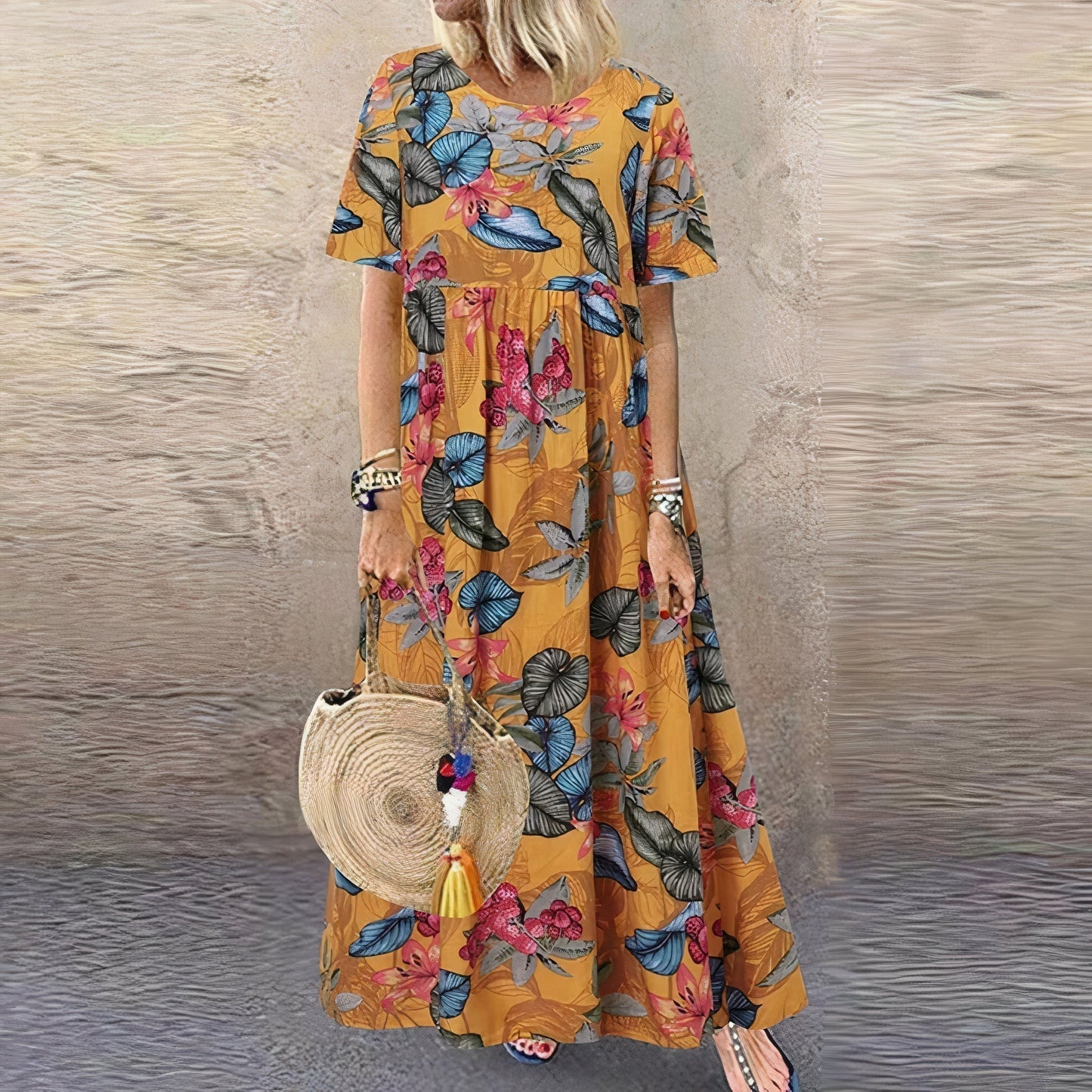 FLORA - LONG DRESS WITH FLOWERS