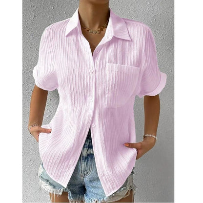 Brielle – sun-kissed linen ripple top