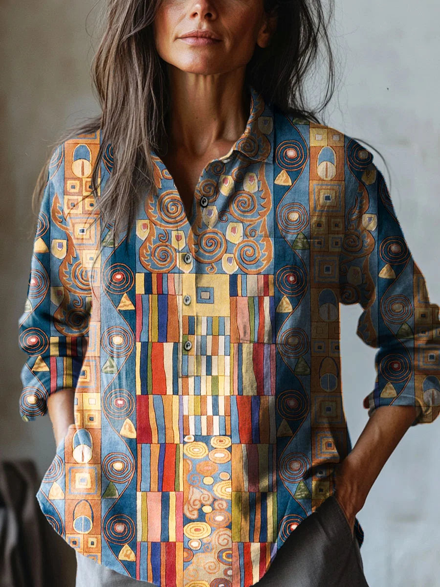 Multicoloured Abstract – geometric daydream midi dress