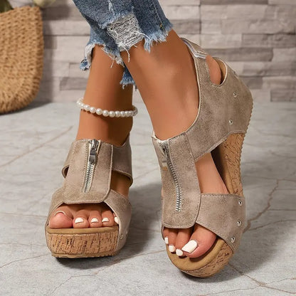 Aurelle – retro charm wedge sandals