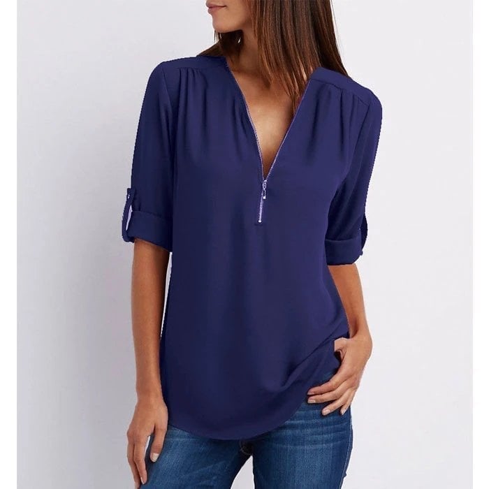 Lizzy – midnight gloss zip top