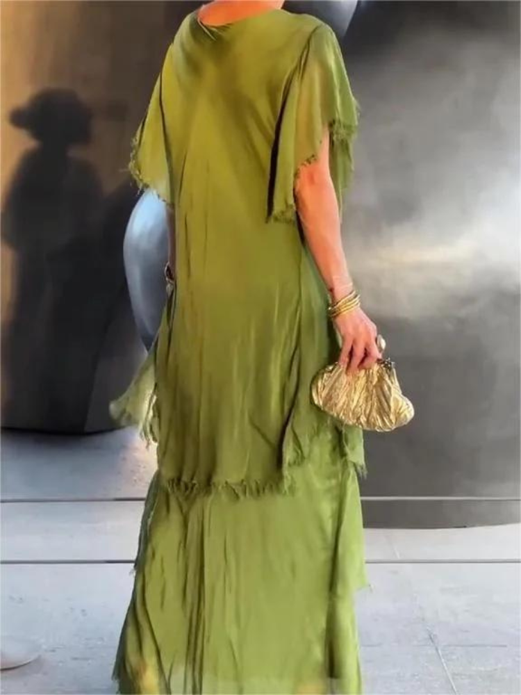 SAVANE - LONG DRESS WITH NECKLINE