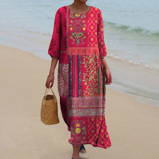 Adeline - flowing dress in ethnic chic