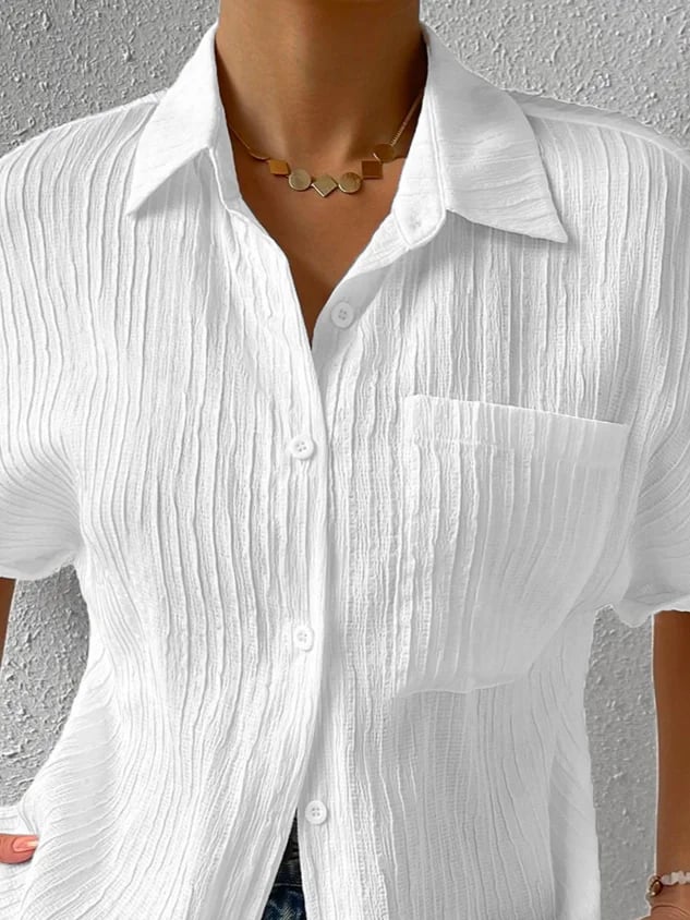 Brielle – sun-kissed linen ripple top