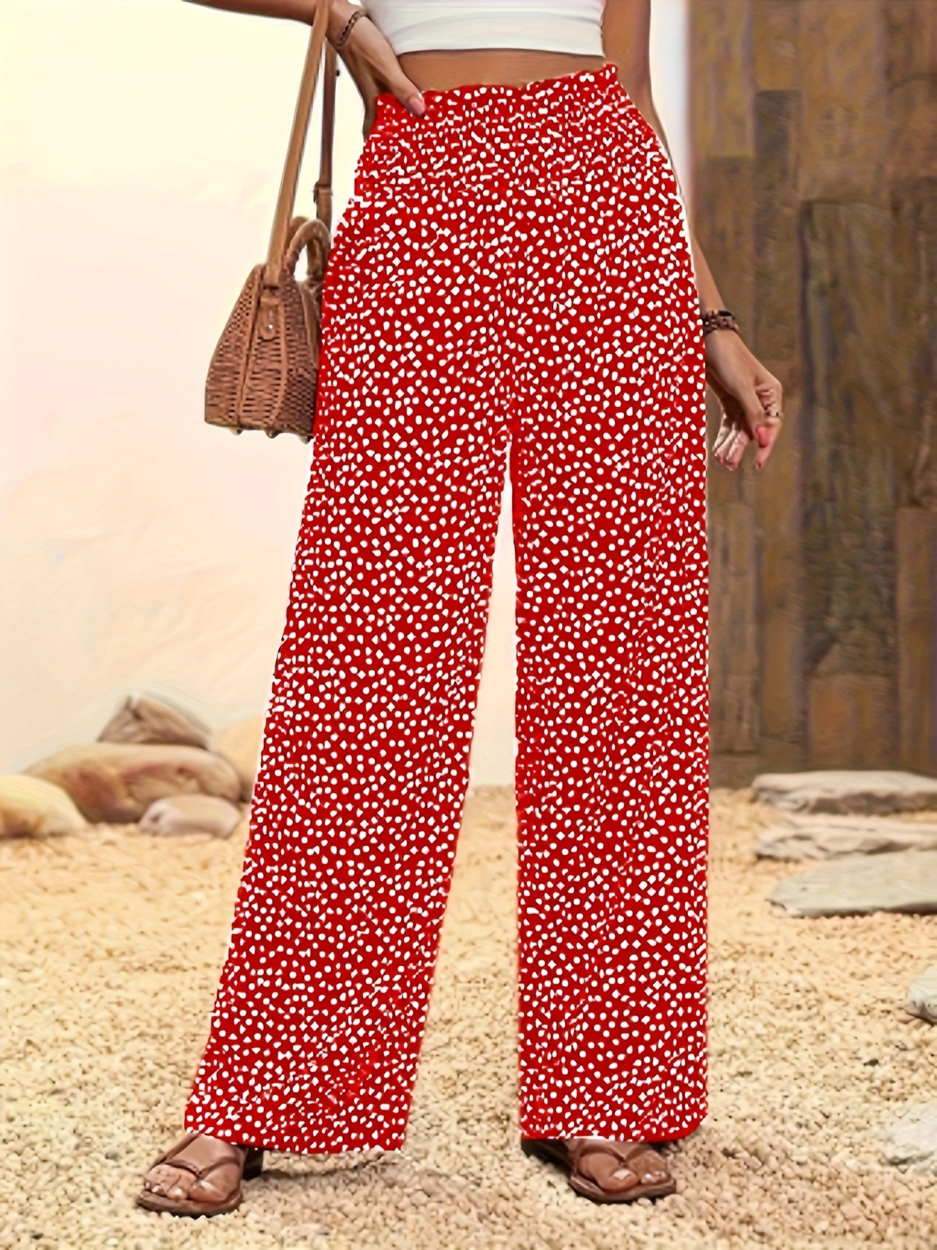 MIRA - ALLOVER PRINT WIDE-LEG PANTS