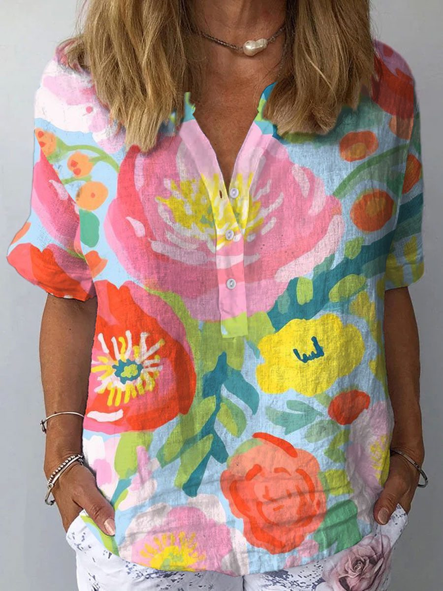 Watercolor Floral – painted bloom midi dress