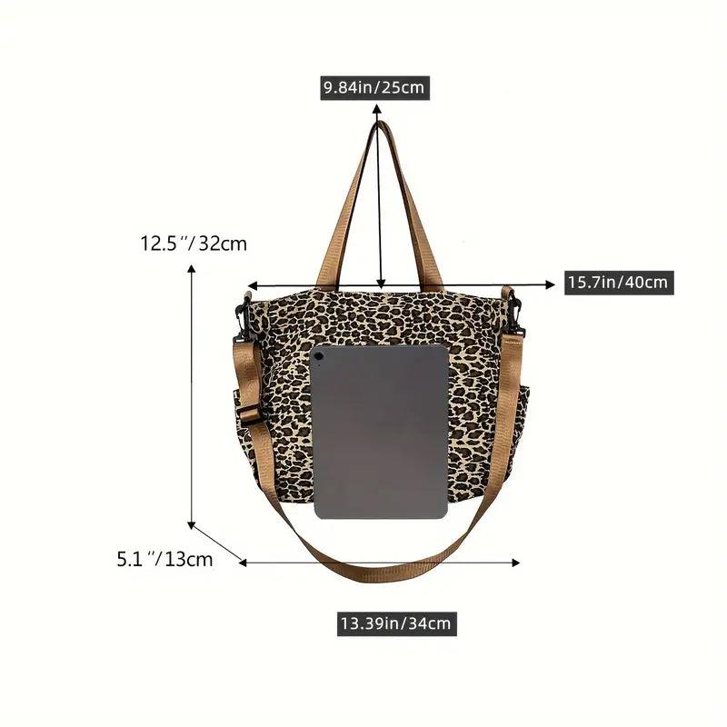 LEOPARD PRINT -CANVAS CROSSBODY BAG