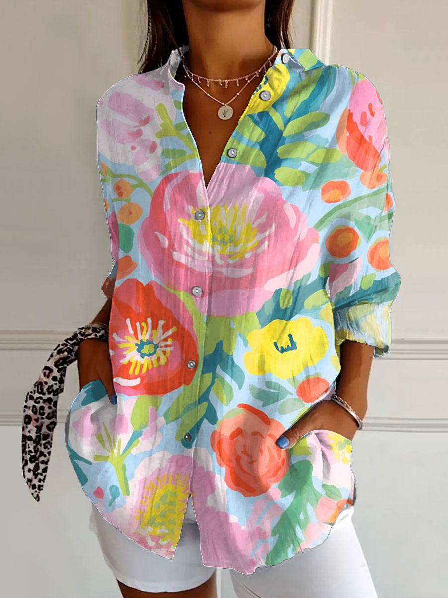Watercolor Floral – painted bloom midi dress