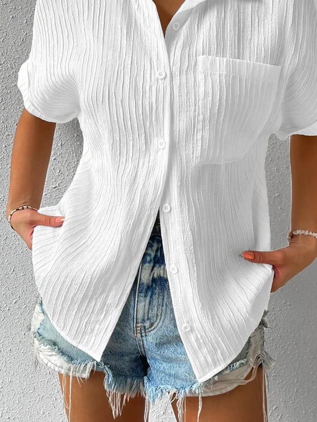 Brielle – sun-kissed linen ripple top