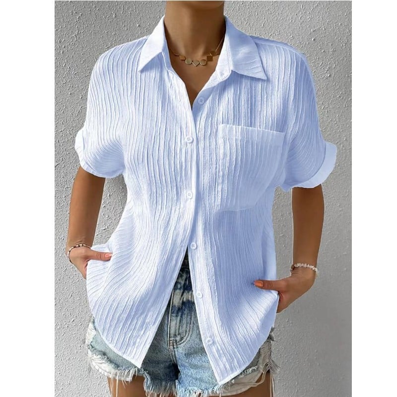Brielle – sun-kissed linen ripple top