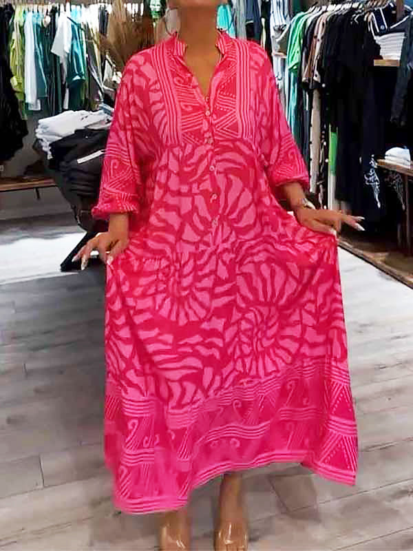 Mira – sunset bloom v-neck dress