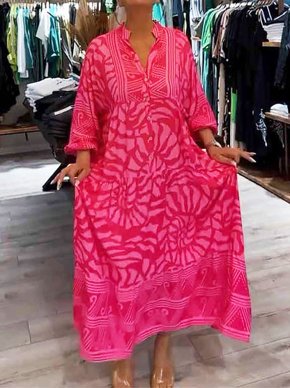Mira – sunset bloom v-neck dress