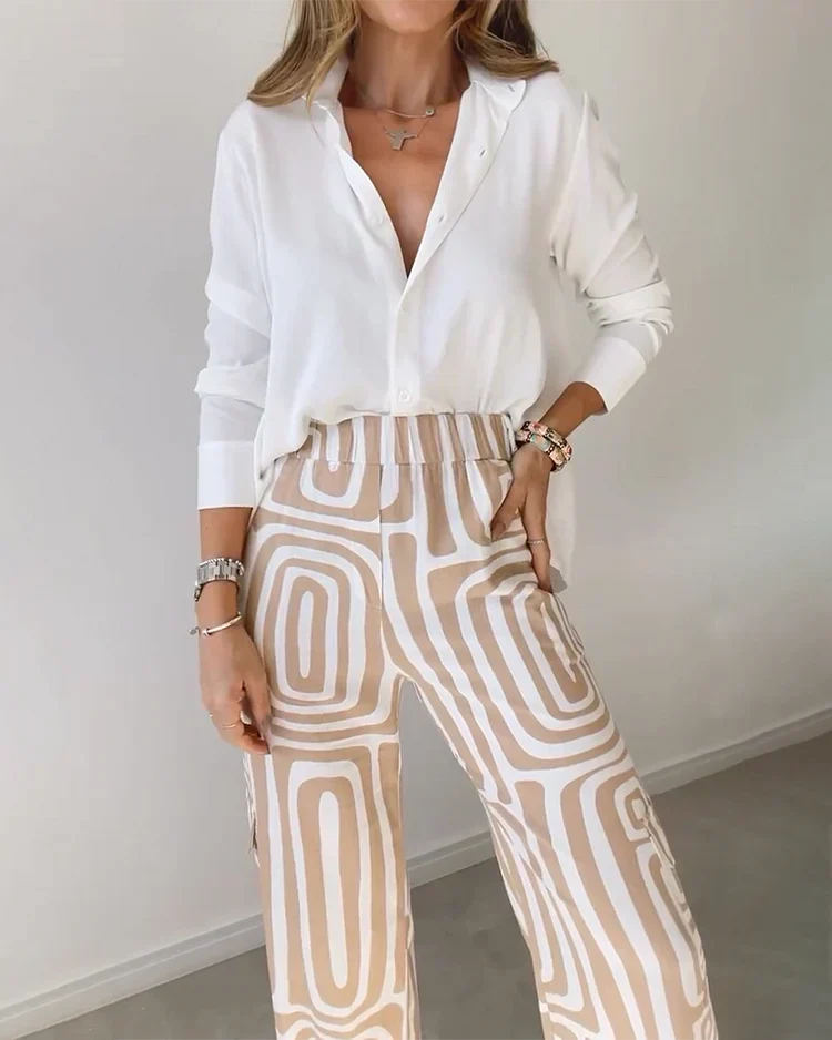 DAISY - STYLISH PANTS SET INCLUDING BLOUSE AND BELT