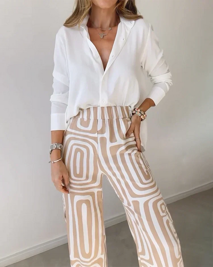 DAISY - STYLISH PANTS SET INCLUDING BLOUSE AND BELT