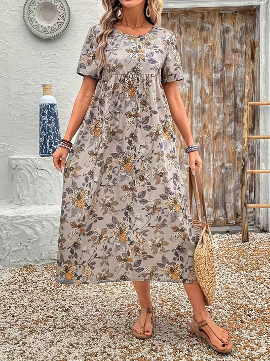 LENA - FLORAL PRINT CASUAL DRESS