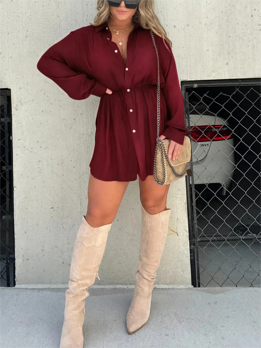 JESSICA - TRENDY SATIN ROMPER DRESS
