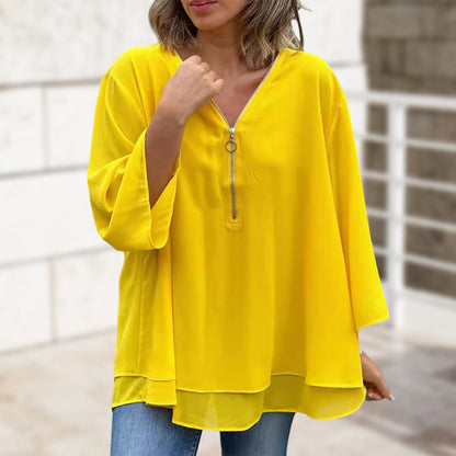 Heidi – twilight drape zipped top