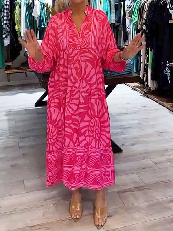 Mira – sunset bloom v-neck dress