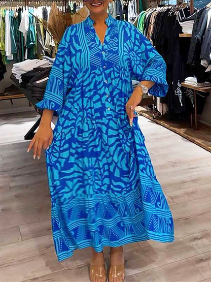 Mira – sunset bloom v-neck dress