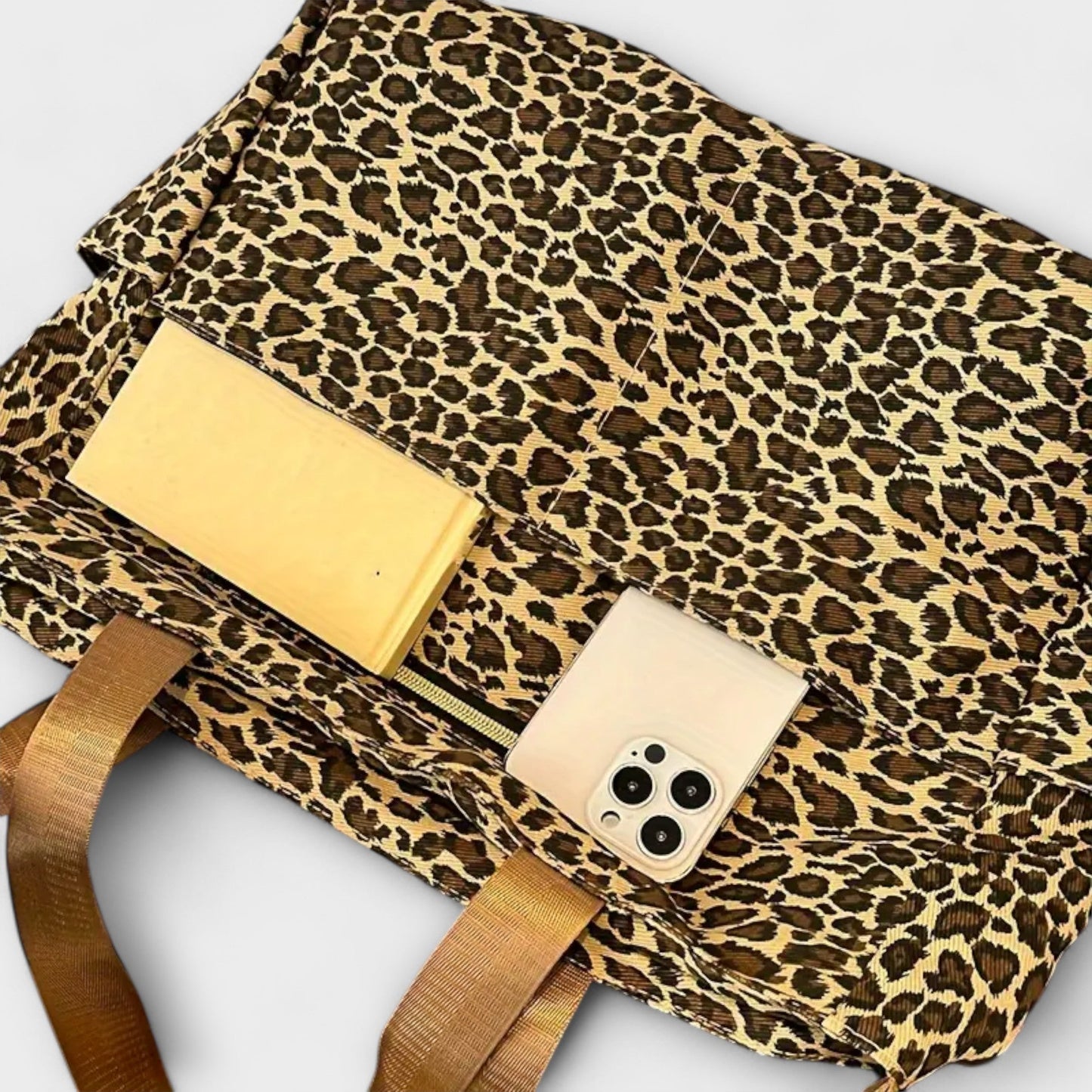 LEOPARD PRINT -CANVAS CROSSBODY BAG