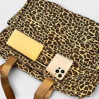 LEOPARD PRINT -CANVAS CROSSBODY BAG