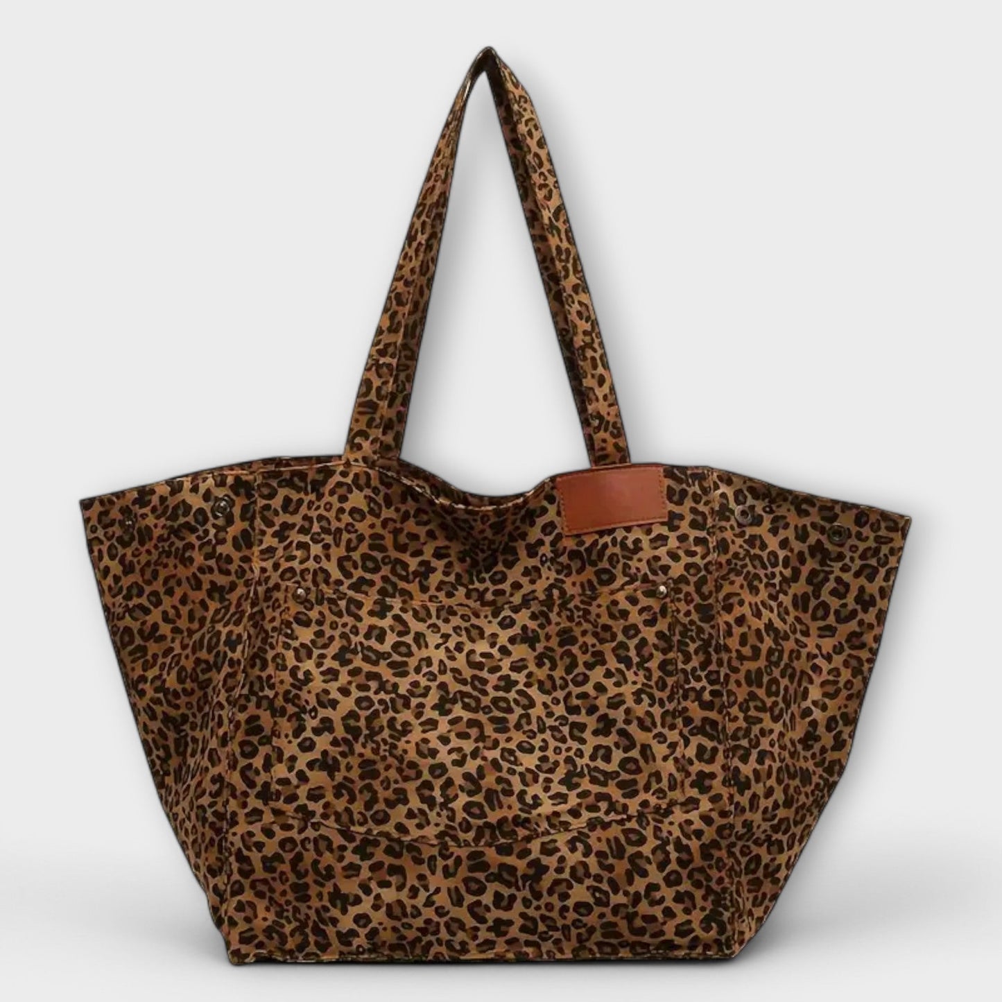 ELEGANT LEOPARD -PRINT CANVAS SHOULDER BAG