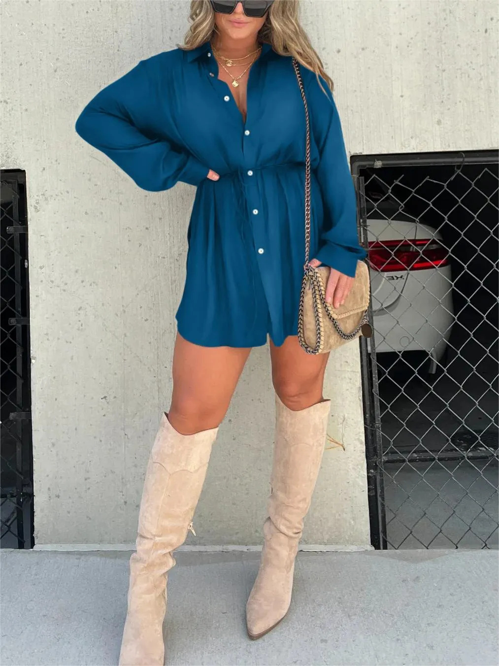 JESSICA - TRENDY SATIN ROMPER DRESS