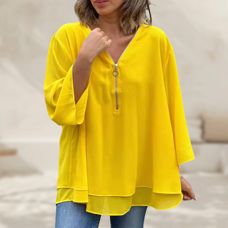 Heidi – twilight drape zipped top