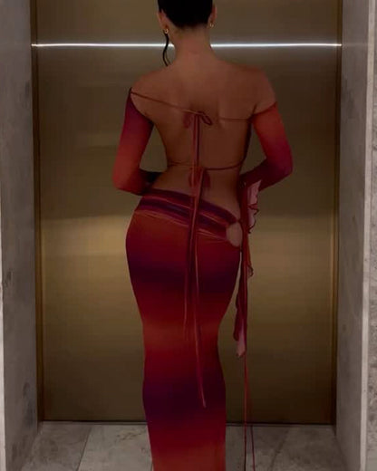 Oréane – moonlight-colored chiffon set