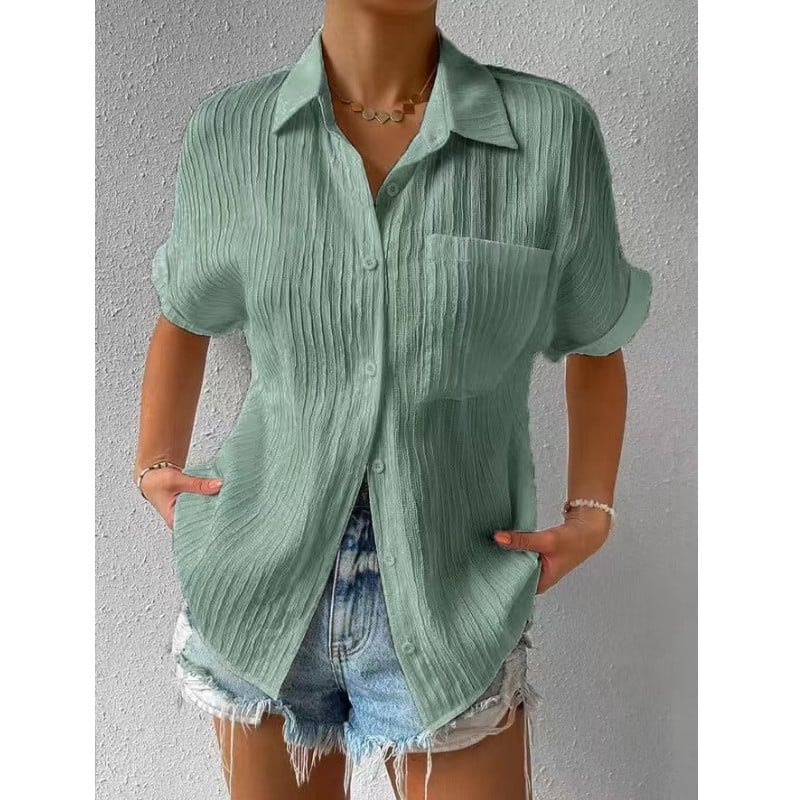 Brielle – sun-kissed linen ripple top