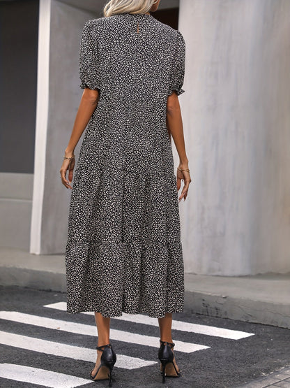 Adelina – tiered charm puff-sleeve dress