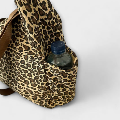 LEOPARD PRINT -CANVAS CROSSBODY BAG