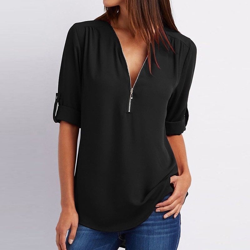 Lizzy – midnight gloss zip top