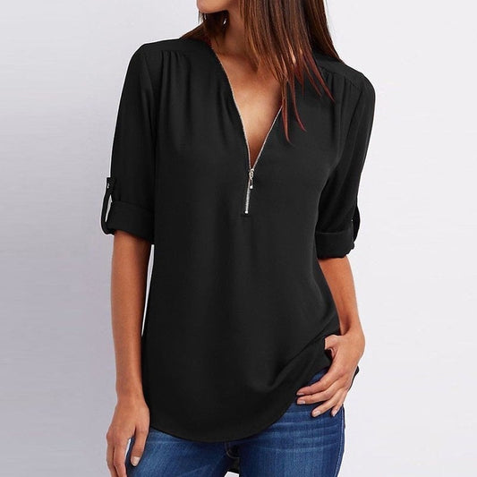 Lizzy – midnight gloss zip top