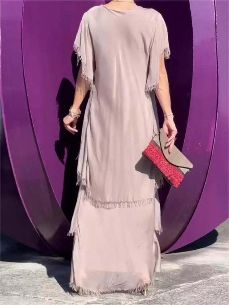 SAVANE - LONG DRESS WITH NECKLINE