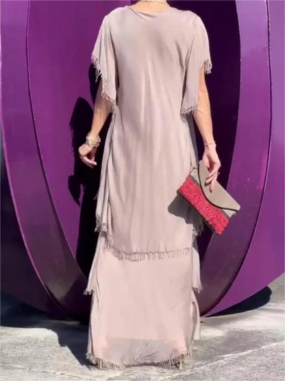 SAVANE - LONG DRESS WITH NECKLINE