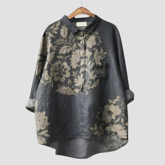 Carla – painted muse print blouse