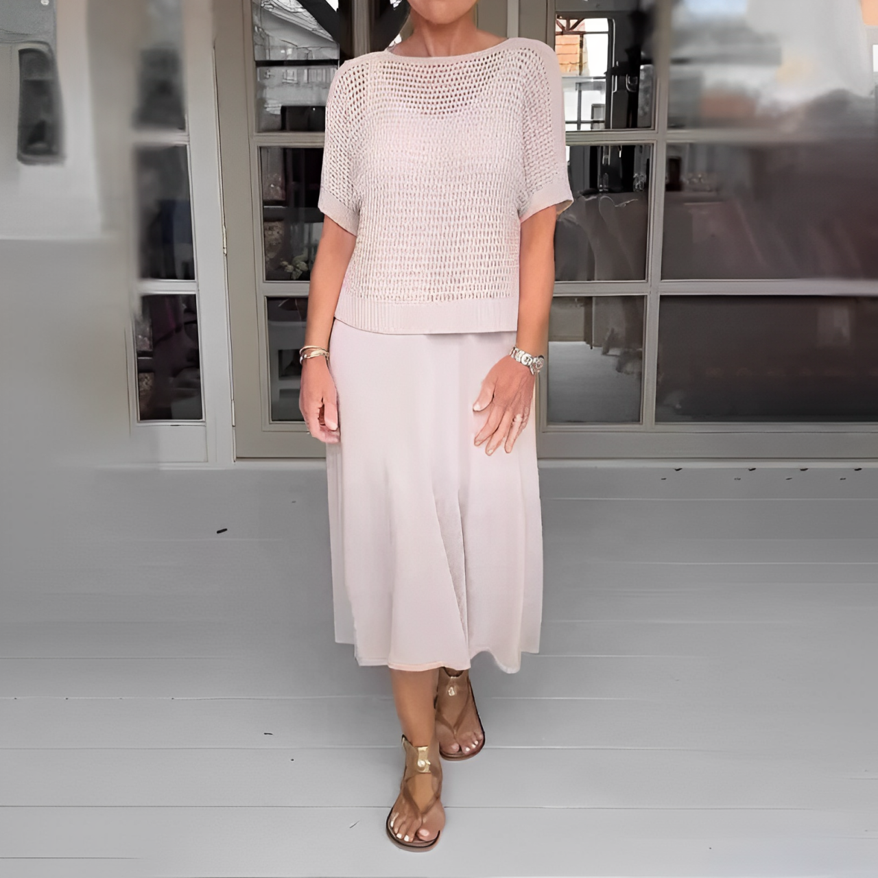 Mediterranean dress – sunny charm with crochet detailing