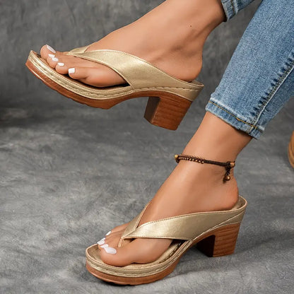 Louise – orthopedic heeled slipper in serene comfort