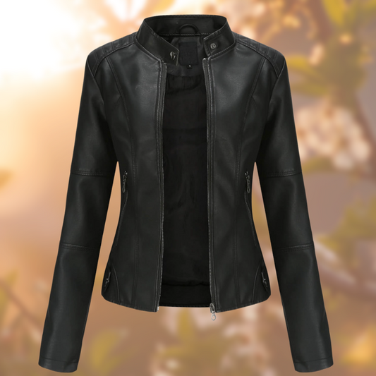 Elegant vegan leather jacket