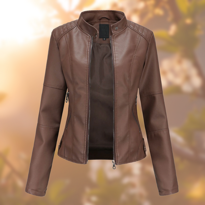 Elegant vegan leather jacket