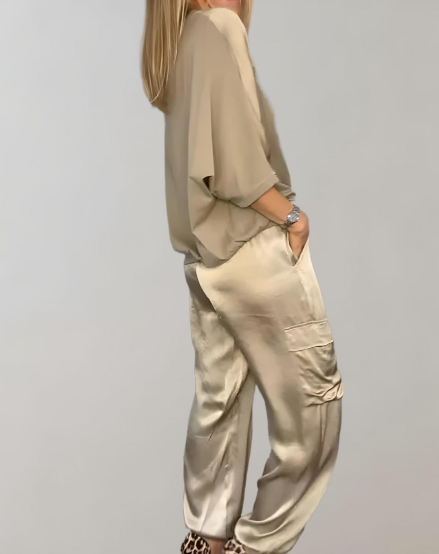 FINLEY - LUXURIOUS SILKY CARGO LOUNGE SET FOR ULTIMATE COMFORT