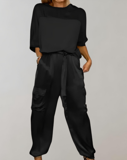 FINLEY - LUXURIOUS SILKY CARGO LOUNGE SET FOR ULTIMATE COMFORT